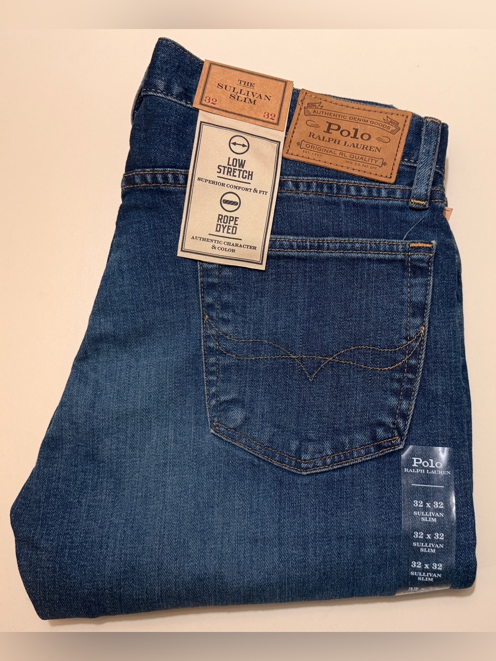 Ralph Lauren Slim Men’s Jeans — Deep Blue Denim(brand new)